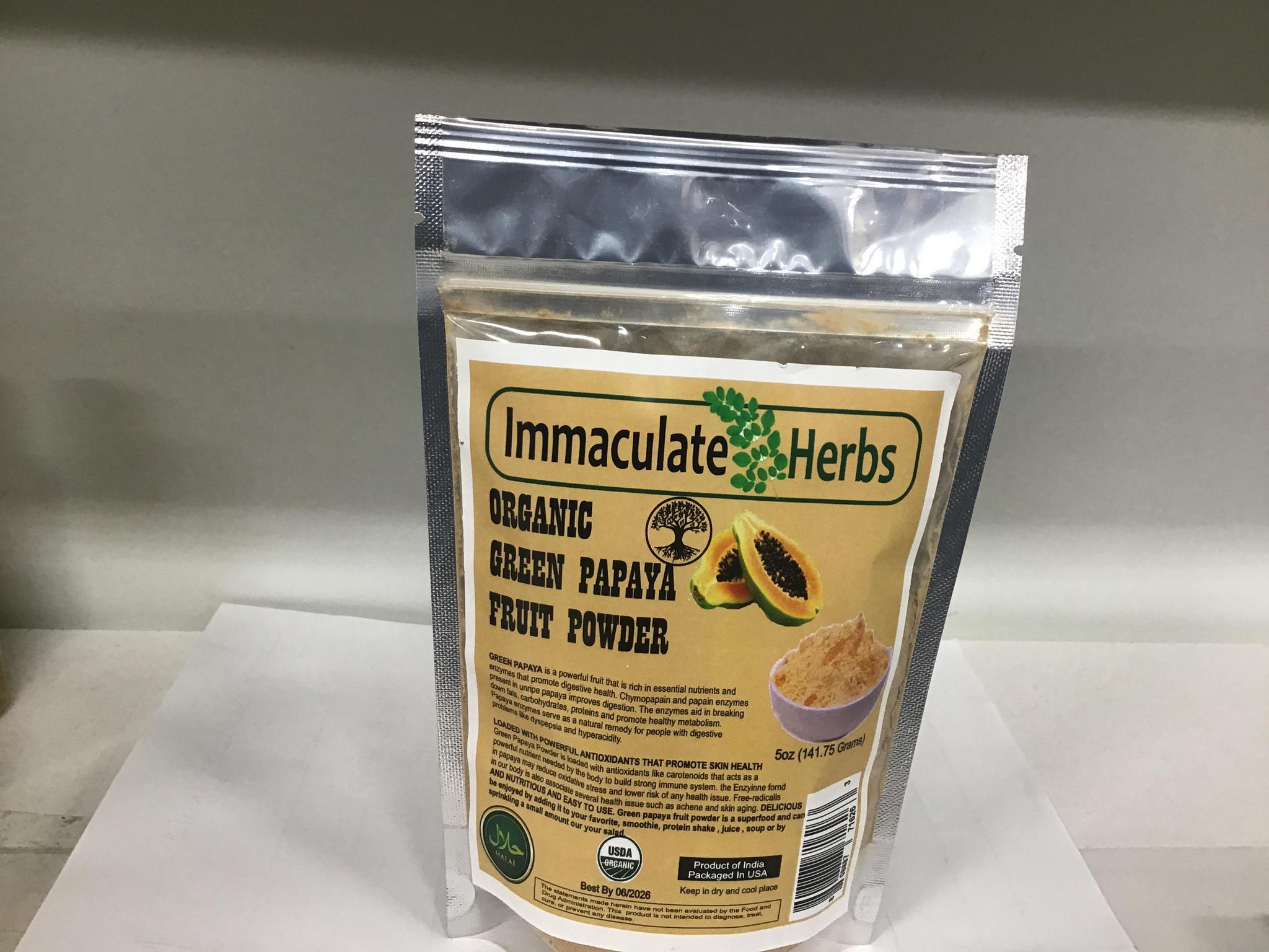 Organic green papaya fruit powder 5oz.