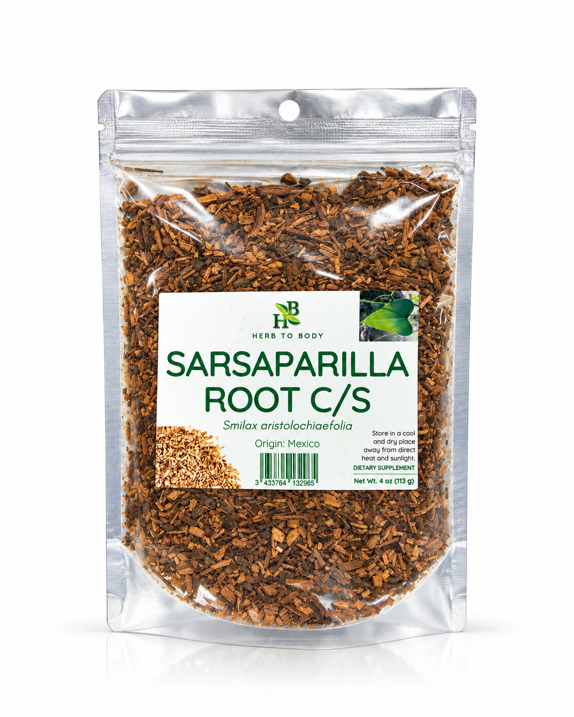 Herb To Body Sarsaparilla Root C/S – 4 oz (113 g)