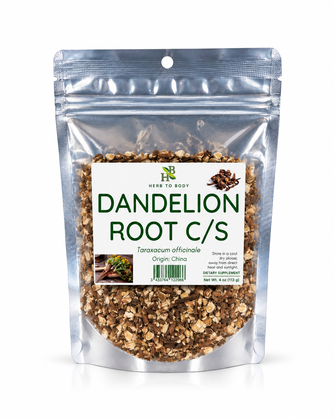 Herb To Body Dandelion Root C/S – 4 oz