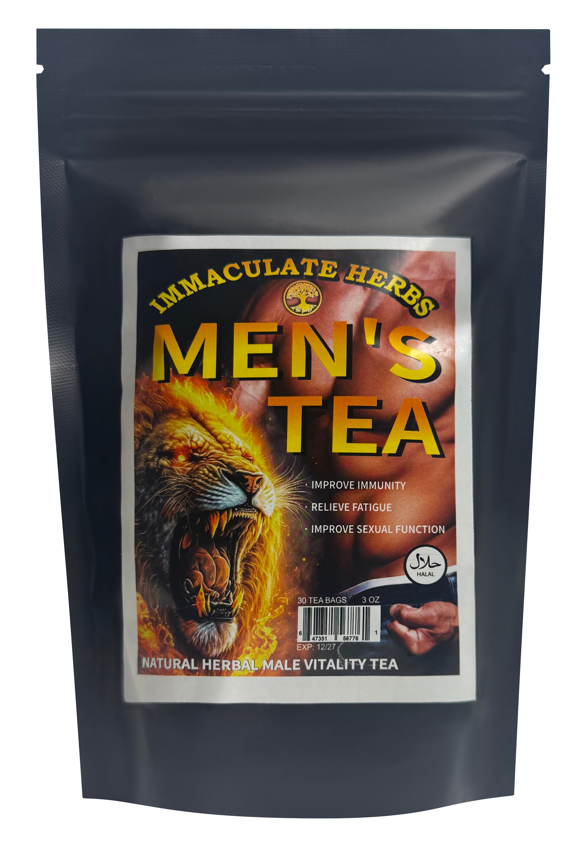 Men's Tea - 30 Bags for Improved Immunity, Relieve Fatigue, and Enhance Sexual Function - Natural Herbal Male Vitality Tea