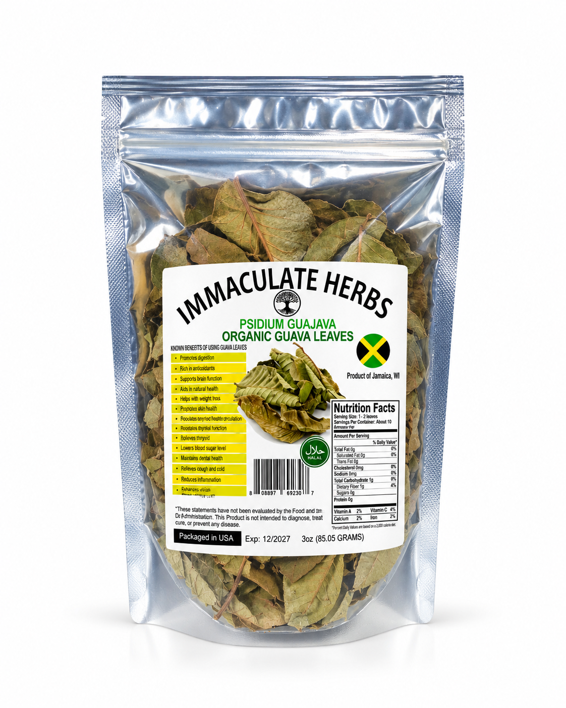 Immaculate Herbs Organic Guava Leaves – 3 oz