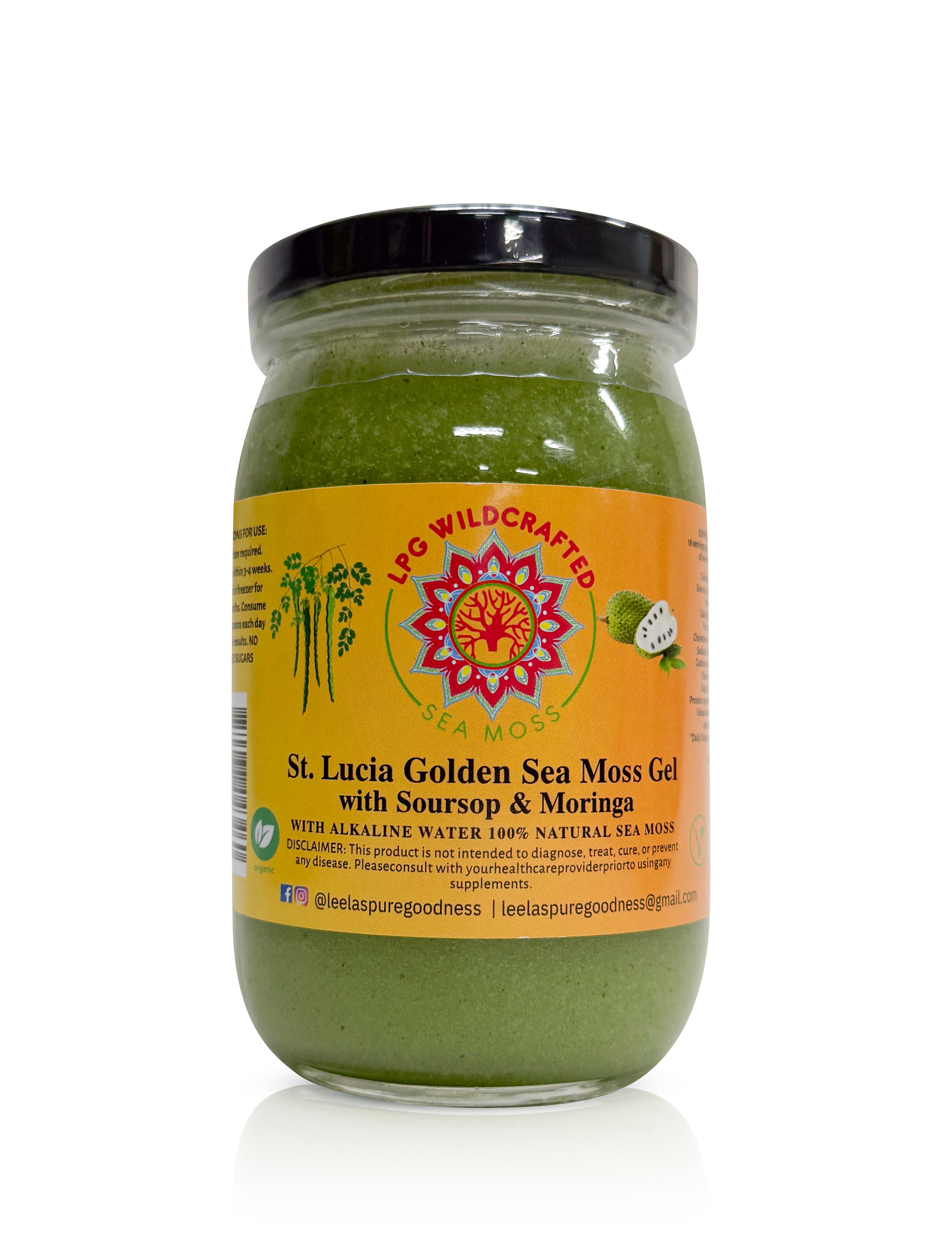 St. Lucia Golden Sea Moss Gel with Soursop & Moringa