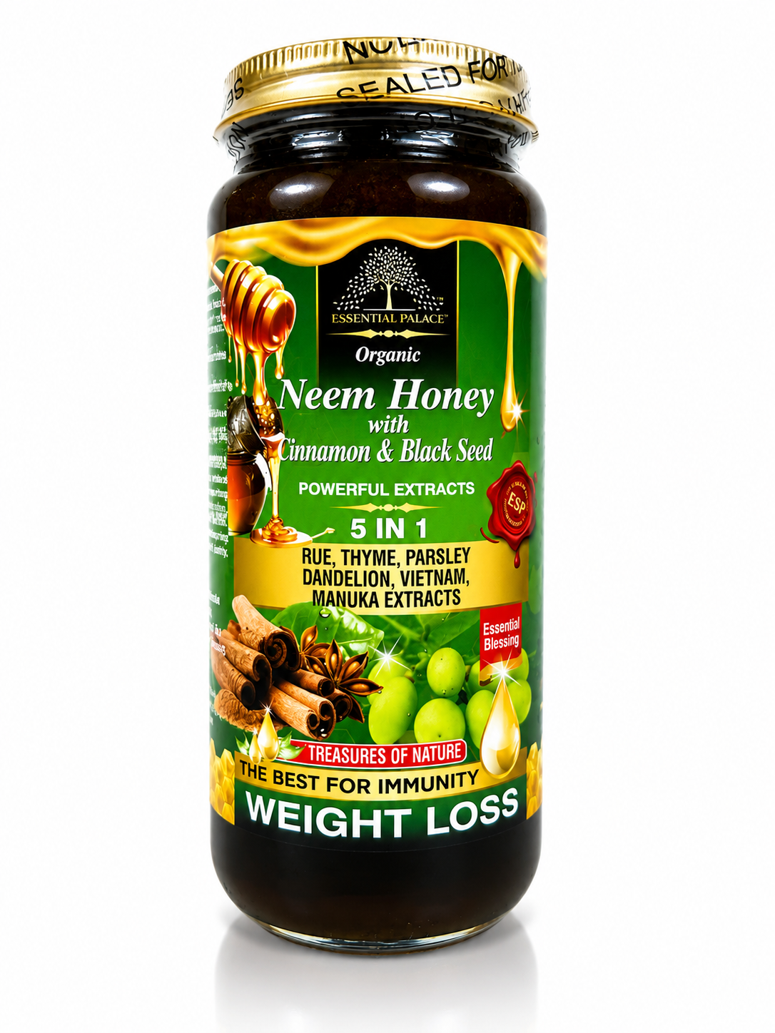 Neem Honey with Cinnamon & Black Seed 16 oz