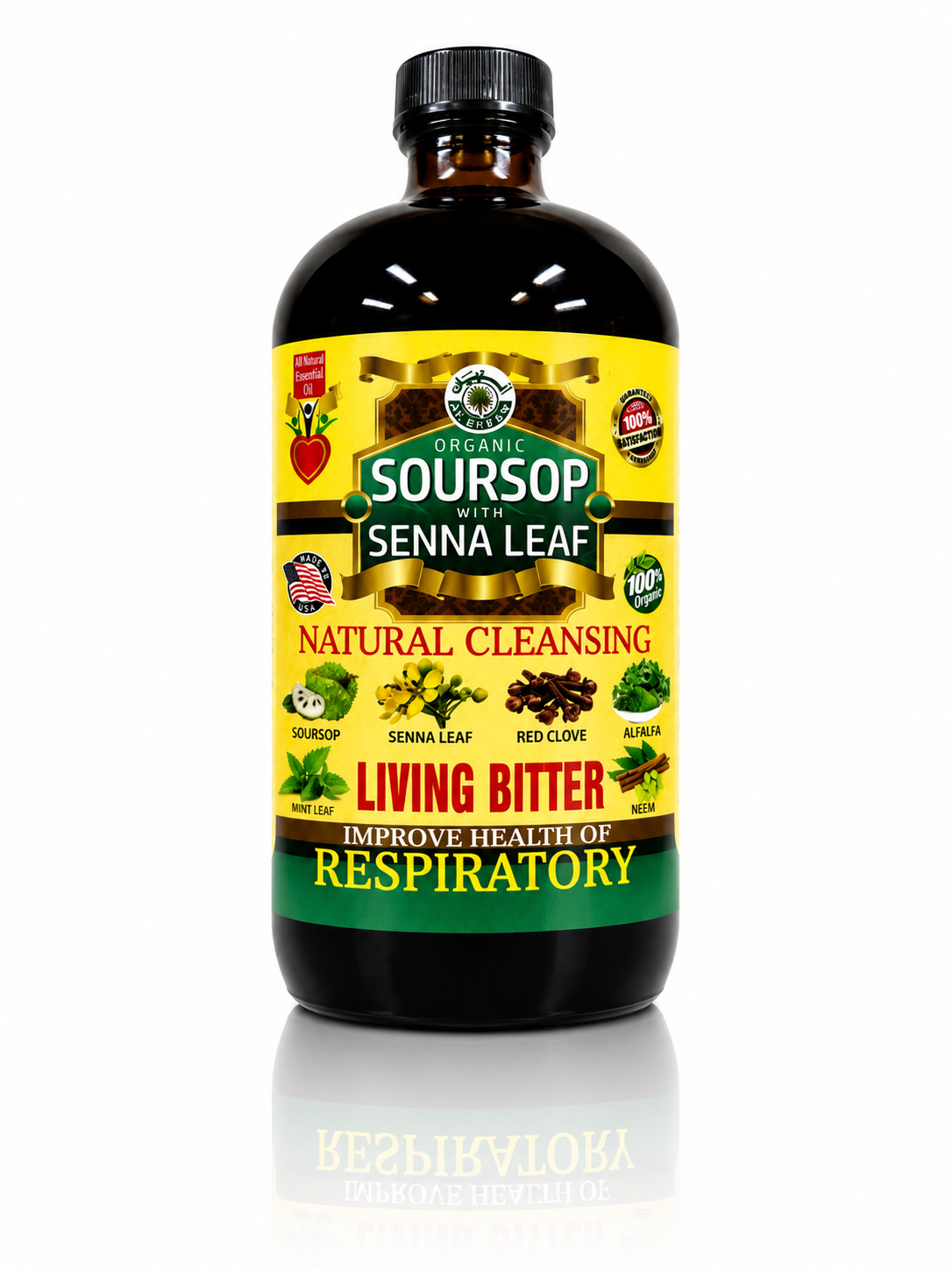 Organic Soursop with Senna Leaf Living Bitter – Natural Cleansing & Respiratory Support
