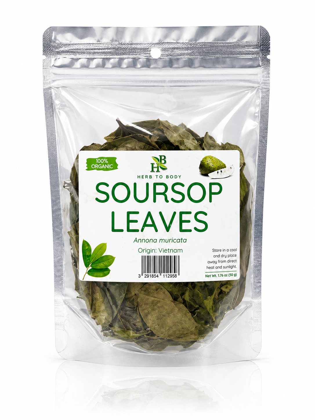 Organic Soursop Leaves| Premium Whole Leaves | 1.76 oz