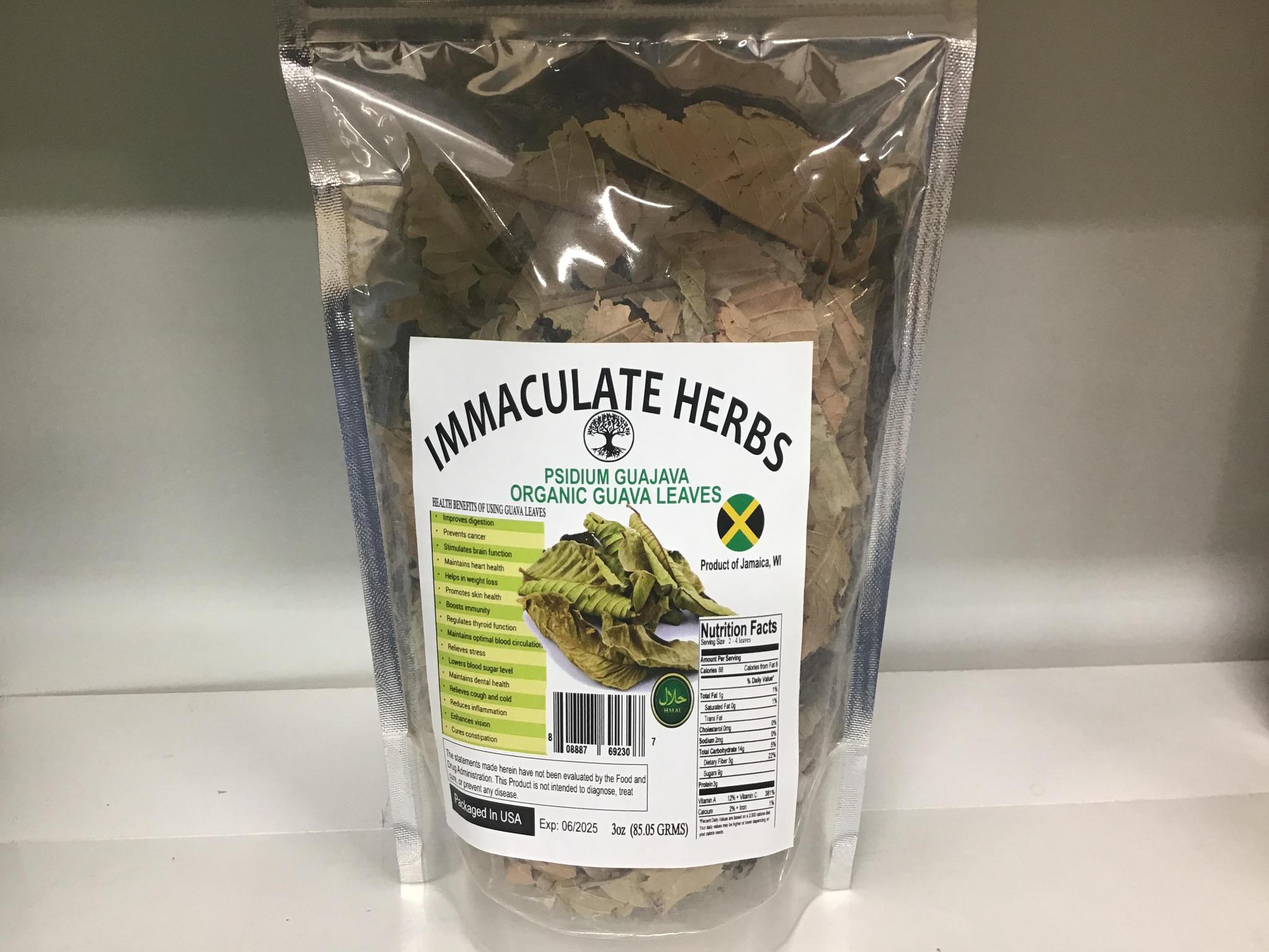 Organic guava leaves.