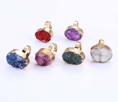Agate Druzy Gemstone Rings