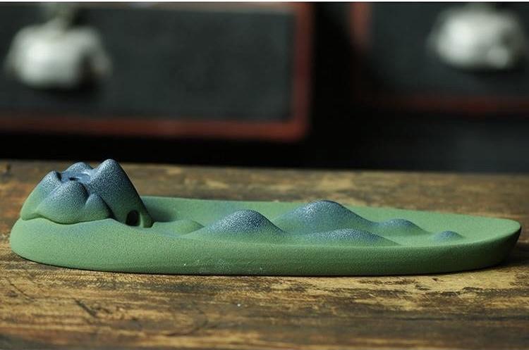 Mountain Incense Holder Green & Blue